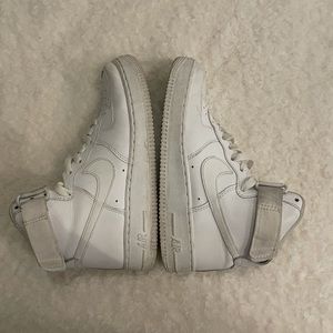 White High Top AF1 Nike Airforce One Velcro (Worn color)